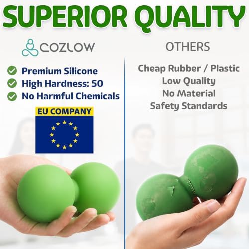 COZLOW Peanut Massage Ball - Deep Tissue Therapy, Pain Relief - Jade Green