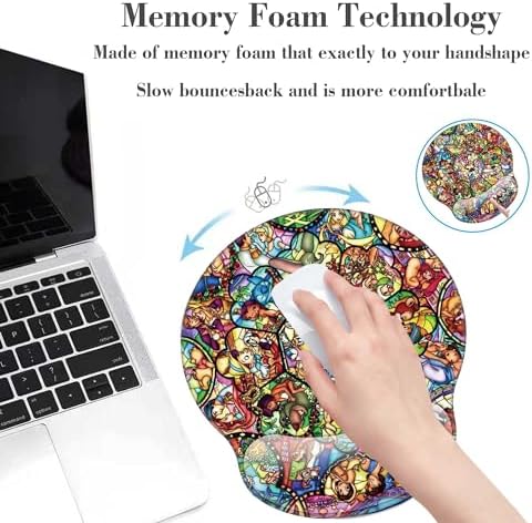Anime Ergonomic Mouse Pad with Wrist Support,Gaming Mousepad wiht Non-Slip Rubber Base for Laptop, Pain Relief Mouse Pads for Desk for Office Home