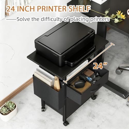 GYIIYUO 2 Drawer File Cabinet 24''W, Mobile Filing Cabinet, Printer Stand