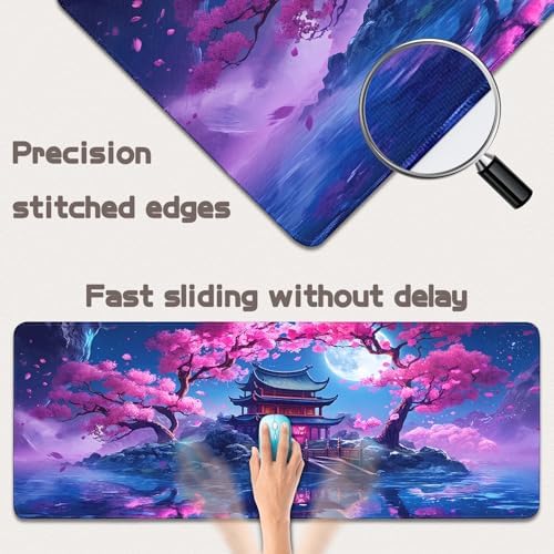 Mouse Pad Gaming - Desk Mat for Keyboard and Mouse - Large Mouse Pads for Desk, Gaming Mousepad with Non-Slip Base, Desks Pad (31.5" X 11.8") for Game, Office and Home