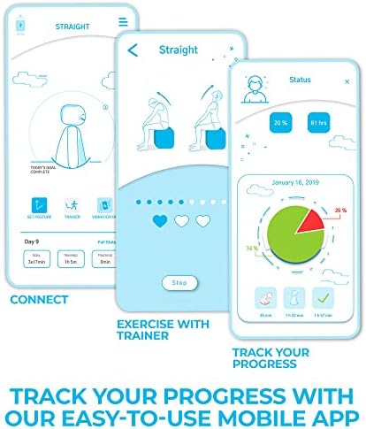 Kodgem Straight Posture Corrector Trainer for Women & Men - Updated Intelligent Posture Trainer - Upper Back Brace Smart Straightener Office Work Support - Shoulder & Back Posture Corrector Device