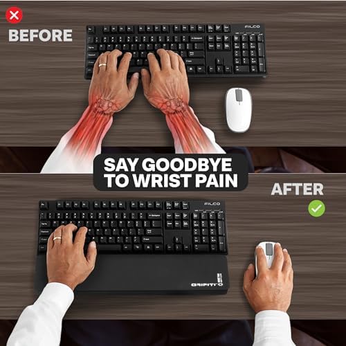Grifiti Fat Wrist Pad 12" x 4” x 0.75" Inch Keyboard Rest Thick Small Ergonomic Computer Keyboards Hand & Palm Wrists Rests Support Carpal Tunnel Resting Pads Gaming Accessories (Wide 12 x 4 x 0.75)