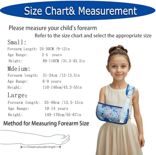 Arm Sling for Kid Shoulder Immobilizer for Recovery(Blue heart, Medium)
