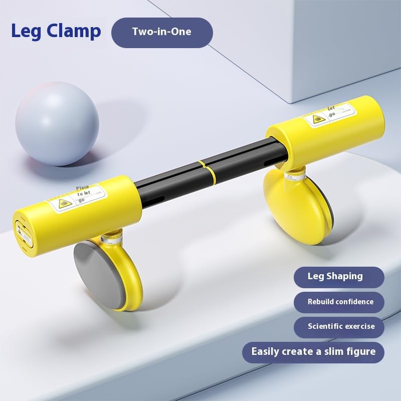 2-in-1 Pelvic Floor & Leg Exerciser, Low-Impact Resistance Machine for Postpartum Recovery & Inner Thigh Toning, Under-Desk Workout for Home Office, Compact Fixed-Tension Trainer (Yellow-Black)