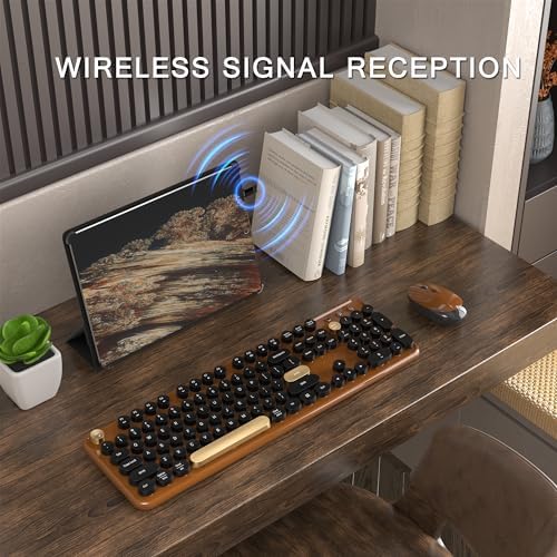 Colorful MPTOG Wireless Computer Keyboard and Mouse Combo (Black-Brown)