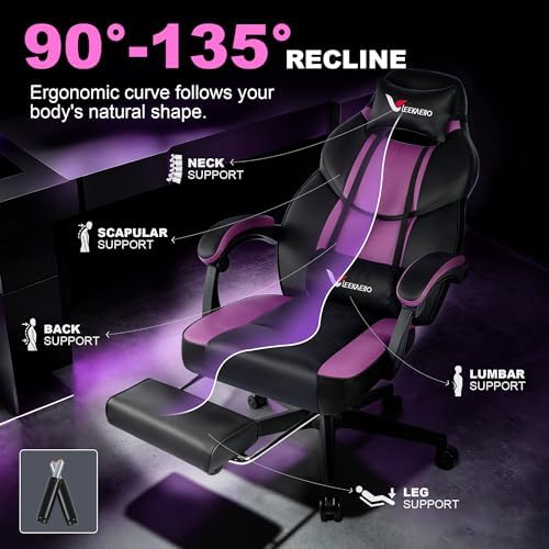 Gaming Chair Big and Tall for Heavy People 400 lbs, Wide Seat Office Chair