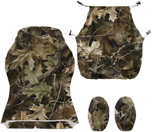 Forest Camo Gaming Chair Covers Anti-Slip Gamer Chair Seat Cover Stretch Fit Office Computer Armchair Slipcover for Reclining Racing Gaming Chairs