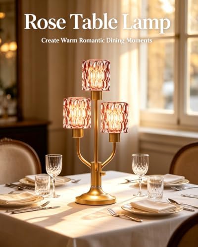 Lightdot Mid Century Modern Red Glass Table Lamp 3 Bulbs Included Dimmable