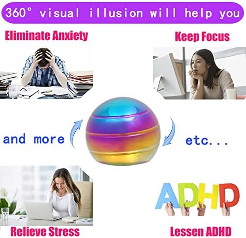 Desk-Fidget-Toys for Kinetic-Toy: Cool-Gadgets Cool-Stuff for Adults Kids Teens, Spinning Up to 180 Seconds, Stress Relief Toy for Optical-Illusion Gift for Office School Home Women Men