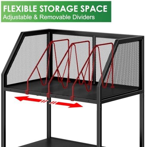 Sbanmao Rolling File Cart with Adjustable Dividers, Mobile File Cabinet