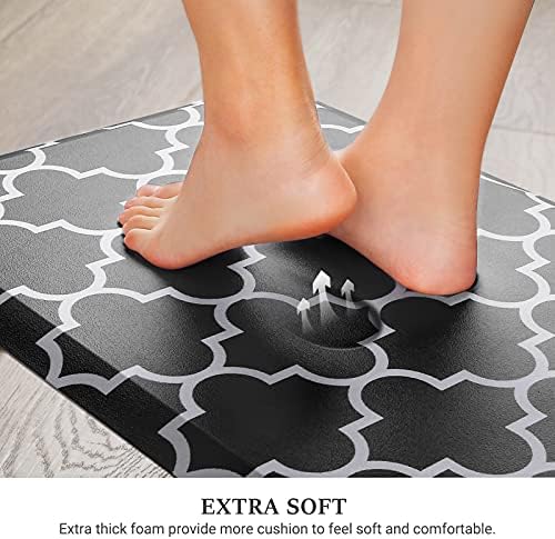 WISELIFE Kitchen Mats and Rugs Cushioned Anti-Fatigue, 17.3"x 39", Black