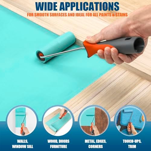 11 Pack 4" High Density Foam Paint Roller Kit for Smooth & Precision Finish