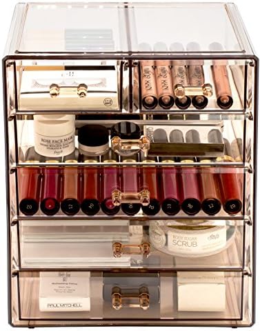 Sorbus 6-Drawer Makeup Organizer with Small & Wide Drawers (Bronze Glow)