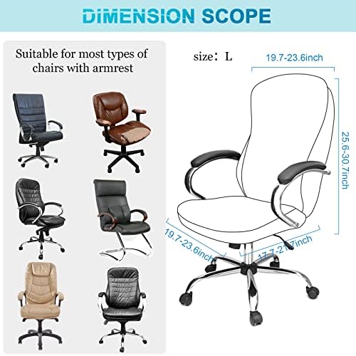 Tatuo 3 Pcs Computer Office Chair Armrest Cover, L, Waffle, Black