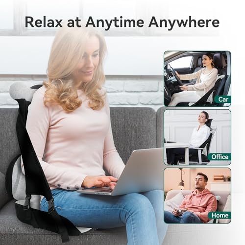 Lumbar Support Pillow Memory Foam, Car Seat Cushion, Office Chair Cushion, One Piece Chair Pad, Improve Posture, Sciatica, Hip & Back Coccyx Tailbone Pain