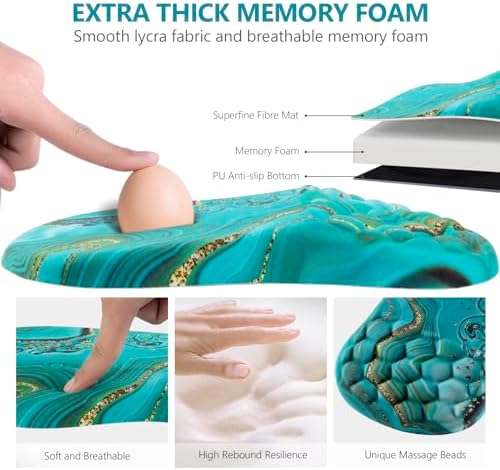 Ergonomic Mouse Pad Wrist Rest, 15° Memory Foam, Non-Slip PU Base