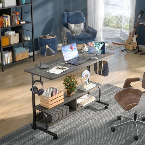 Armocity 47" Rolling Standing Desk with Charging Station for Couch Bed