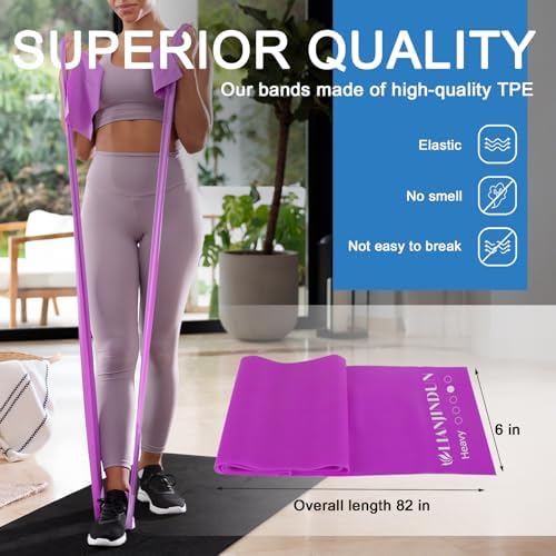 5-Piece Resistance Bands Set, 5.9 ft, Latex-Free for Exercise and Therapy