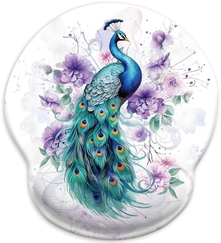Blusabaca Peacock Mouse Pad Wrist Rest Ergonomic Mousepad Wrist Support