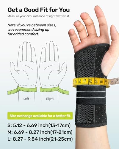 Rakiie Carpal Tunnel Wrist Brace Ergonomic Night Splint, Blue