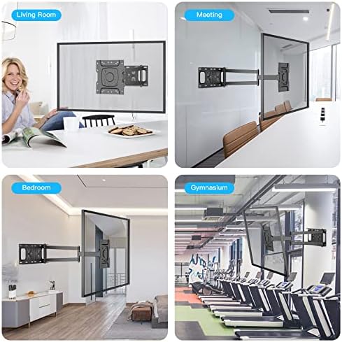 FORGING MOUNT Corner TV Wall Mount with 25.6 inch Long Arm, Full Motion TV Mount Swivel and Tilt, Fit 13-43”TVs and Monitor Wall Mount bracket Max VESA 200x200mm, 12"/16” Wood Studs, Holds up to 77lbs