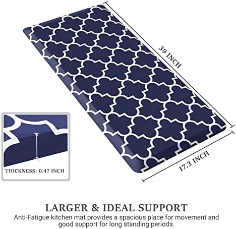 WISELIFE Kitchen Mats and Rugs Cushioned Anti-Fatigue, 17.3"x 39", Blue