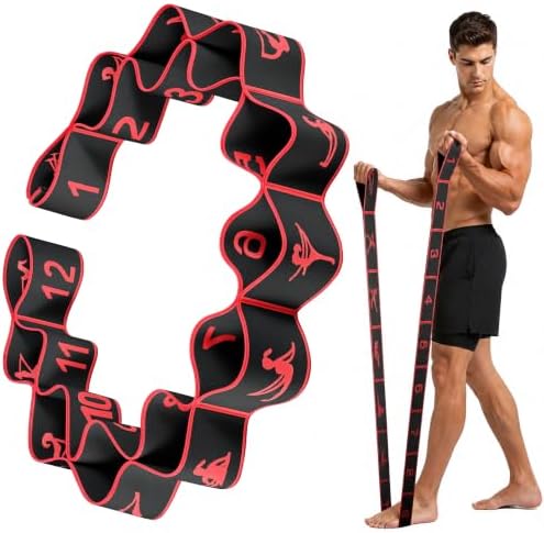 Resistance Bands, Stretch Band for Exercise, Physical Therapy, Rehab & Flexibility, Home Gym Equipment for Yoga, Pilates, Dance, Gymnastics, Number Loop Elastic Strap for Leg and Hip Stretches