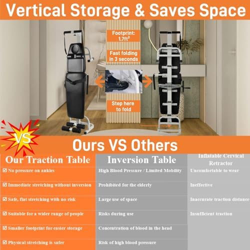 Electric Traction Machine for Neck and Back, Fitness Full Body Traction Device, Home Spinal Decompression Stretcher for Lower Back Pain Relief ,Lumbar & Cervical Traction Decompression Table