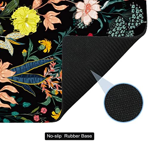 Small Mouse Pad Cute, Mini Mouse Pads for Wireless Mouse and Laptop, Travel Mousepads with Designs - Night Blooming Flowers, Kawaii Portable Mousepad with Rubber Base for Women - 5.5 x 7 in