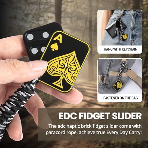 ITOKEY Fidget Toys Adults, Metal Slider, Poker Magnet Fidget, Paracord Rope