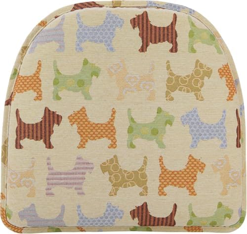 Klear Vu Raindrop The Gripper Non Slip Chair Cushions, Soft & Comfortable Seat Pad, Sitting Pillow for Kitchen, Dining or Office, 8 Count (Pack of 1), Scottie Dogs
