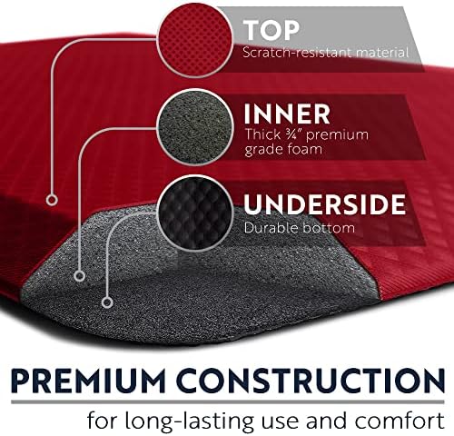 KANGAROO Cushioned Anti Fatigue Kitchen Mats for Floor, 17x24 Red