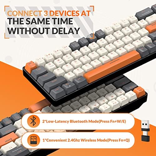 MAGIC-REFINER RK68 Compact 68 Keys Wireless Mechanical Gaming Keyboard
