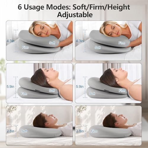 DONAMA Double Layer Side Sleeper Cervical Neck Pillow for Neck Pain Relief