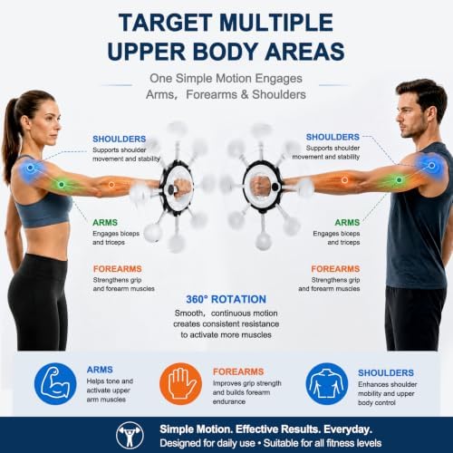 Arm Exerciser for Home Workouts, Quiet Upper Body Fitness Trainer for Arms
