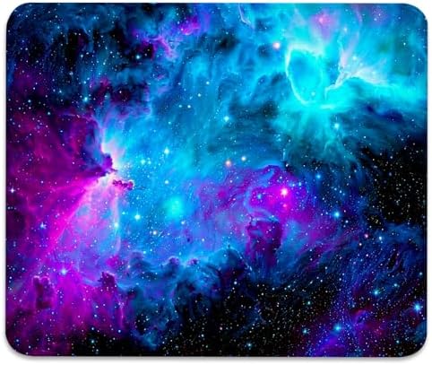 Blue and Purple Nebula Mouse Pad, Cosmic Space Galaxy Durable Desk Mat