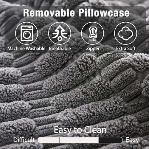 Reading Pillow for Bed Sitting Up with Large Pockets,Modern Style