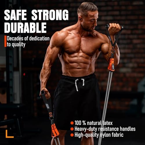 Resistance Bands with Handles, 175lb Exercise Bands for Working Out