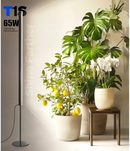 Barrina T1S Vertical Grow Light, 65W Full Spectrum, 5FT-5.6FT Height, Black