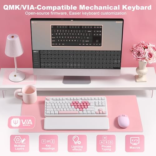 YUNZII B87 TKL Wireless Mechanical Keyboard (White Heart,Milk Switch)