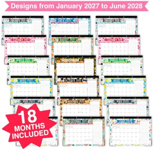 Large Desk Calendar 2027 - Desktop Calendar 2027-2028