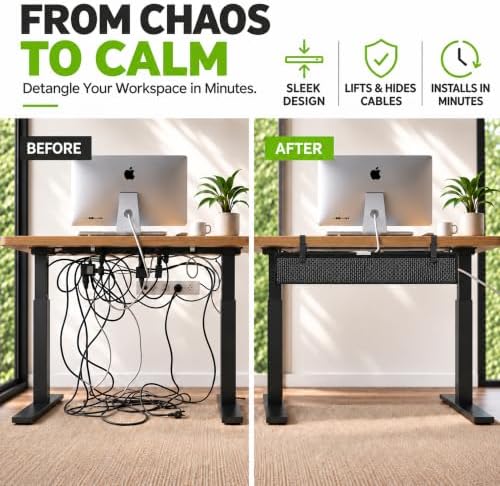 Perfect Posture Cable Management Tray Clamp Mounted Desk Organizer - 38"