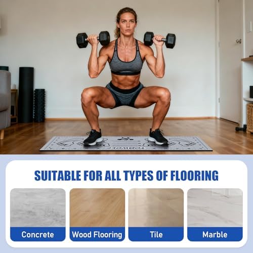 Non-Slip Squat Mat with Foot Position, Pro-Grade Exercise Mat
