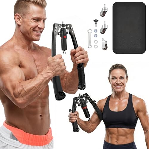 SAKER Twister Arm Trainer, Adjustable Hydraulic Home Gym Equipment for Strength Training, 22-440Lbs Chest Expander with Ab Roller Wheel, Workout Equipment for Men & Women, Arms Chest Core