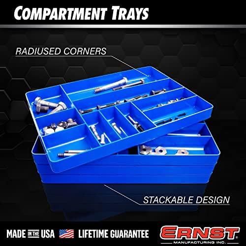 Ernst Manufacturing Tool Garage Organizer Tray, Orange, 10-Compartments