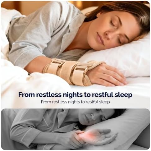 FEATOL Carpal Tunnel Wrist Brace 2 Pack, Splint Night Support Women Men