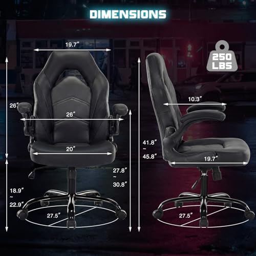DUMOS Computer Gaming Chair, Home Office Desk Chair, PU Leather