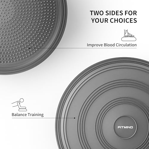 Inflated Wobble Cushion,Dyna Disc,Circular Non-slip Texture for Comfortable Sitting,Wiggle Seat to Improve Posture, Fitness, Stability for Sensory Adults,Balance Seat with Pump for Core Strength