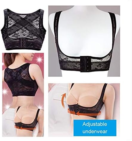DSMYYXGS Adjustable Posture Corrector Brace Net Breathable Back Spine Support Belt Humpback Shoulder Women Posture Correction Belt (Color : Black, Size : Large)