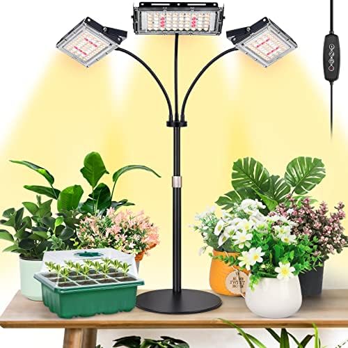 LBW Grow Light for Indoor Plant,Full Spectrum Dual Heads Desk Plant Light
